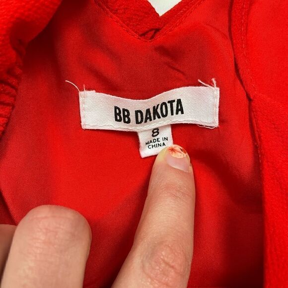 𝅺BB Dakota Walk On By Ruffle Dress in Red, size 8 - GUC - Picture 5 of 16